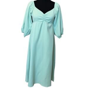 * New ~ VELVET TORCH ~ Green Puff Sleeve Midi Dress Size XS NORDSTROM